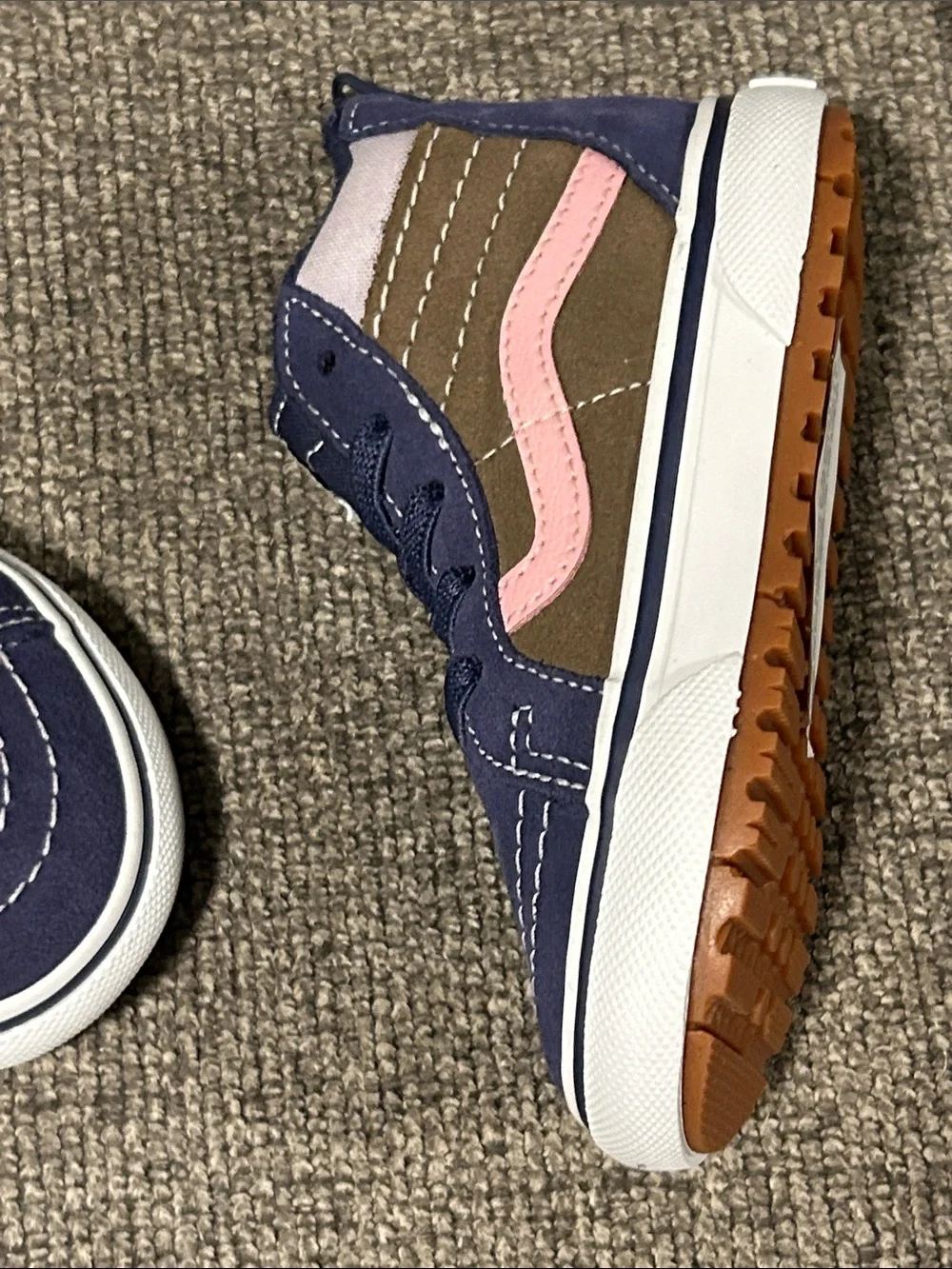 Vans Kids Navy, Pink & Brown Skate Shoes